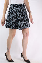 חצאית אתנית בשחור אפור- S